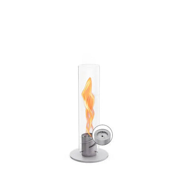 Tischkamin – Rotierende Flamme, Glaszylinder, Edelstahl - Spin | höfats
