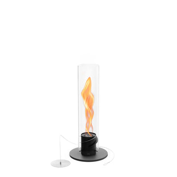 Tischkamin – Rotierende Flamme, Glaszylinder, Edelstahl - Spin | höfats
