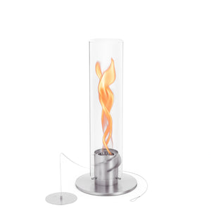 Tischkamin – Rotierende Flamme, Glaszylinder, Edelstahl - Spin | höfats