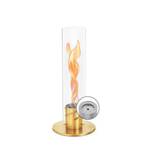 Tischkamin – Rotierende Flamme, Glaszylinder, Edelstahl - Spin | höfats