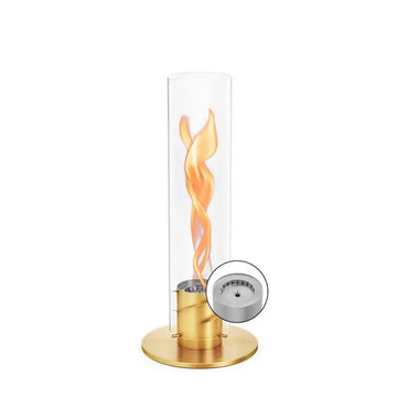 Tischkamin – Rotierende Flamme, Glaszylinder, Edelstahl - Spin | höfats