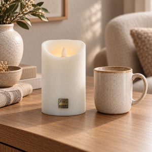 LED Candle L with moving flame and timer function - battery operated | PTMD