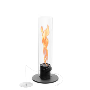 Tischkamin – Rotierende Flamme, Glaszylinder, Edelstahl - Spin | höfats