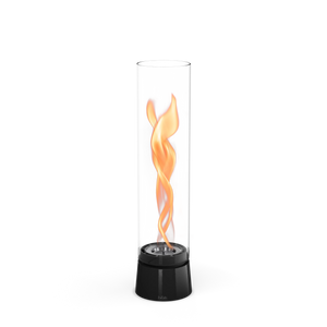 Tischkamin - Wirbel Flamme, Glas Zylinder, Stahl Gehäuse - Spin Air | höfats