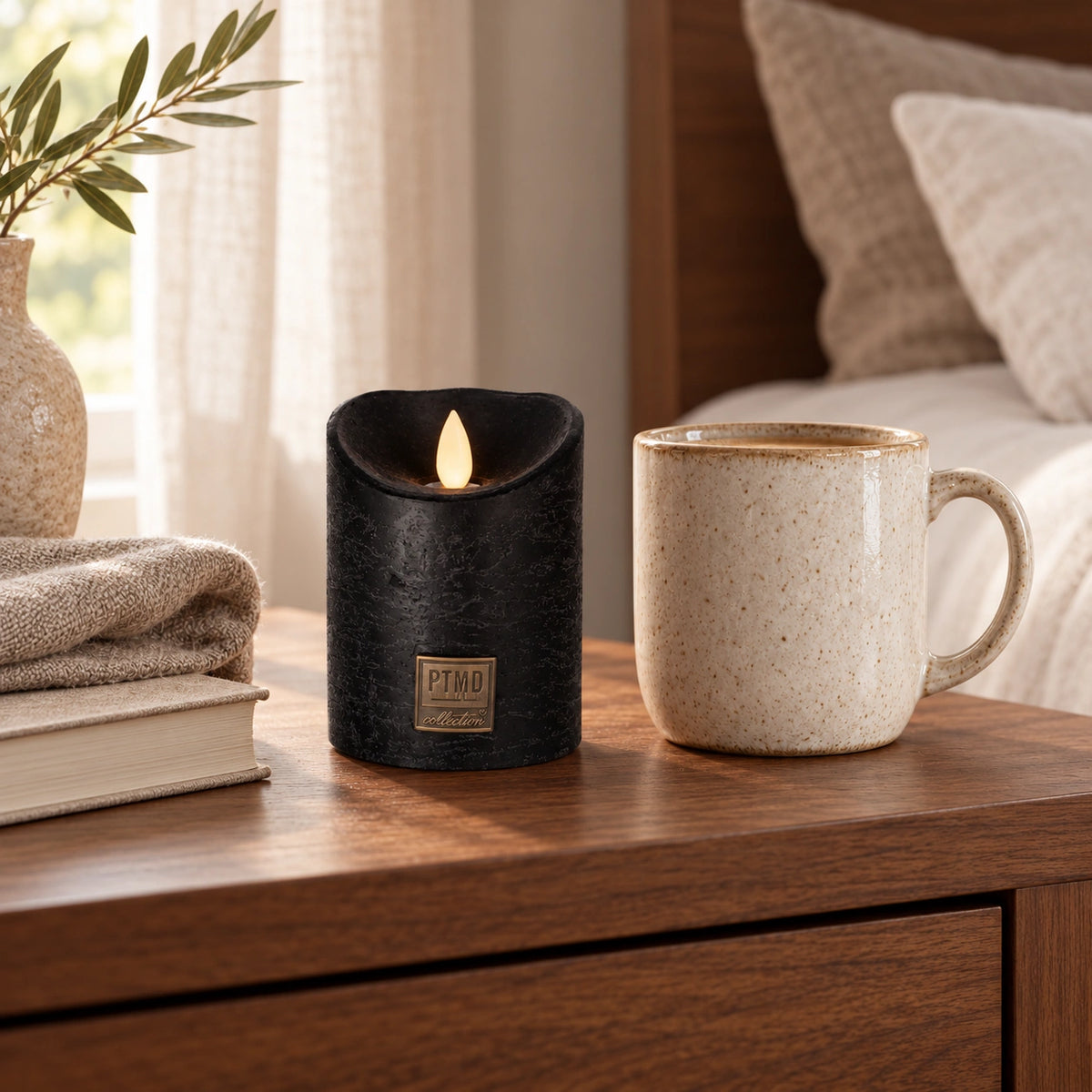 LED Candle S with Moving Flame and Timer Function - Battery-Operated | PTMD