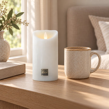 LED-Kerze M mit beweglicher Flamme und Timer-Funktion - batteriebetrieben | PTMD