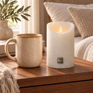 LED Candle L with moving flame and timer function - battery operated | PTMD