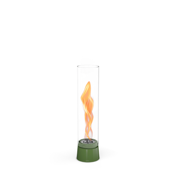 Tischkamin - Wirbel Flamme, Glas Zylinder, Stahl Gehäuse - Spin Air | höfats