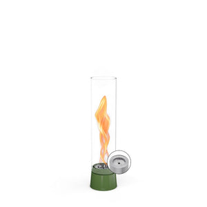 Tischkamin - Wirbel Flamme, Glas Zylinder, Stahl Gehäuse - Spin Air | höfats