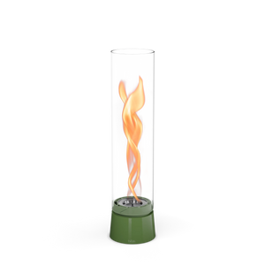 Tischkamin - Wirbel Flamme, Glas Zylinder, Stahl Gehäuse - Spin Air | höfats