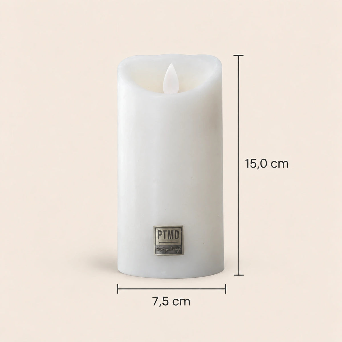LED Candle M with Moving Flame and Timer Function - Battery Operated | PTMD