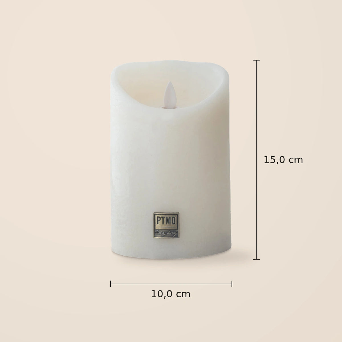 LED Candle L with moving flame and timer function - battery operated | PTMD