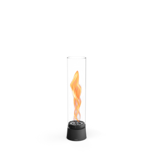 Tischkamin - Wirbel Flamme, Glas Zylinder, Stahl Gehäuse - Spin Air | höfats