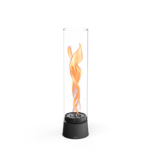 Tischkamin - Wirbel Flamme, Glas Zylinder, Stahl Gehäuse - Spin Air | höfats