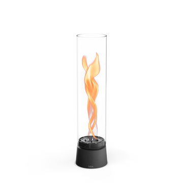 Tischkamin - Wirbel Flamme, Glas Zylinder, Stahl Gehäuse - Spin Air | höfats
