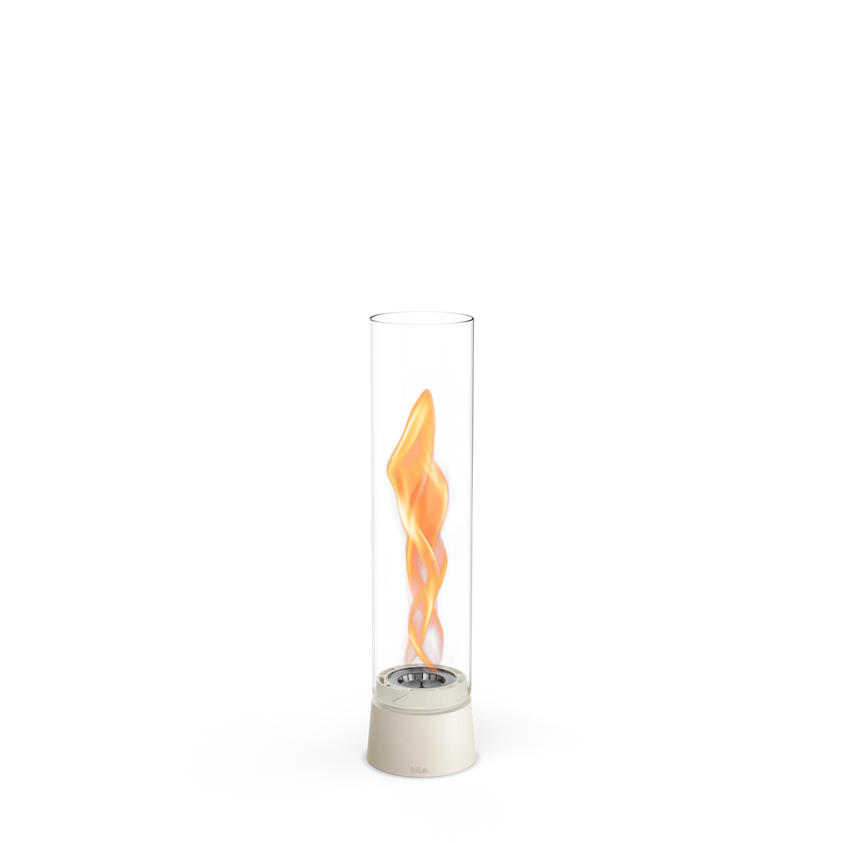 Tischkamin - Wirbel Flamme, Glas Zylinder, Stahl Gehäuse - Spin Air | höfats