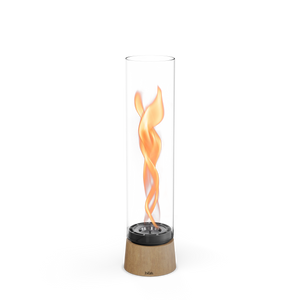 Tischkamin - Wirbel Flamme, Glas Zylinder, Stahl Gehäuse - Spin Air | höfats