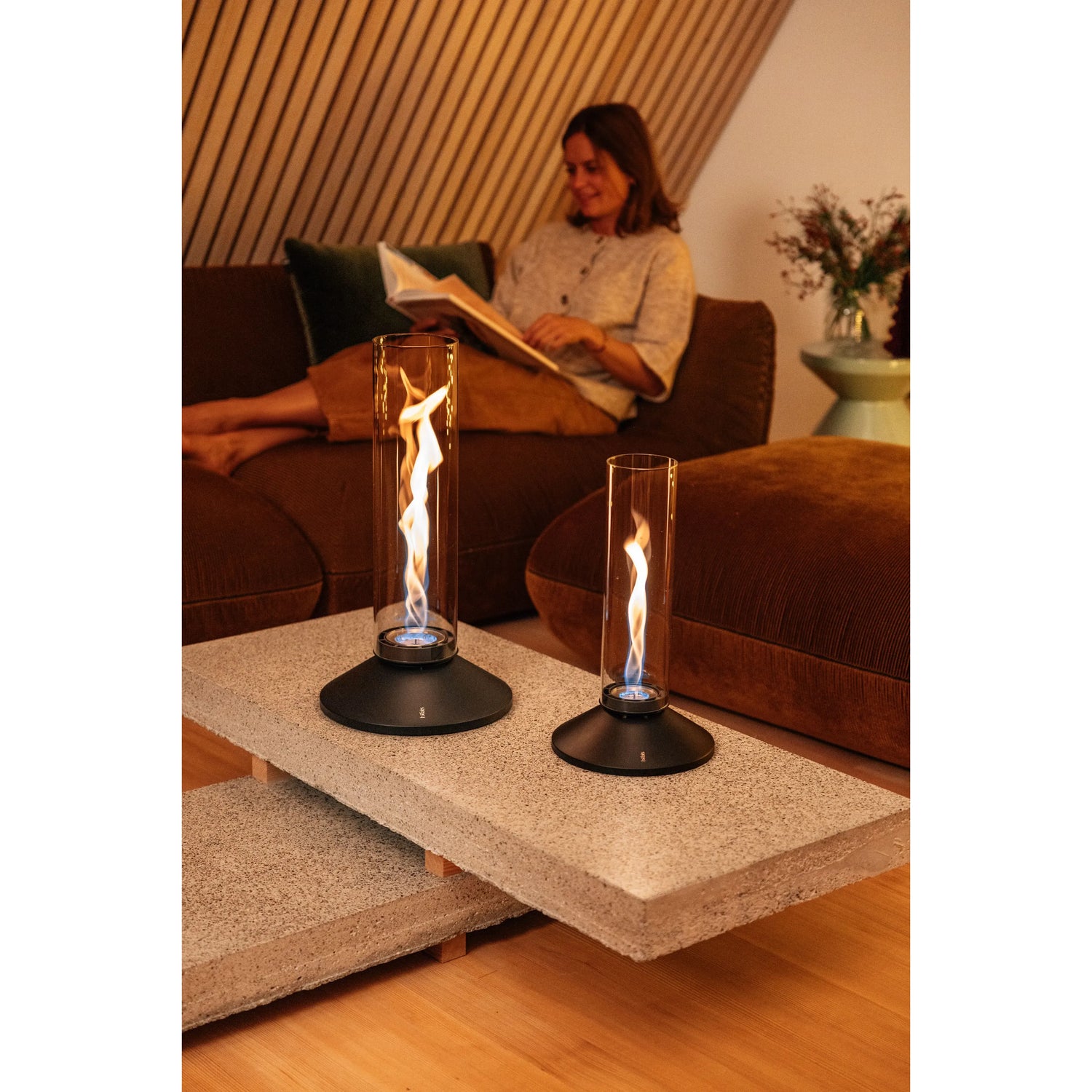 Tischkamin – Flammenwirbel, Puristisches Design, Rauchfrei - Spin X | höfats