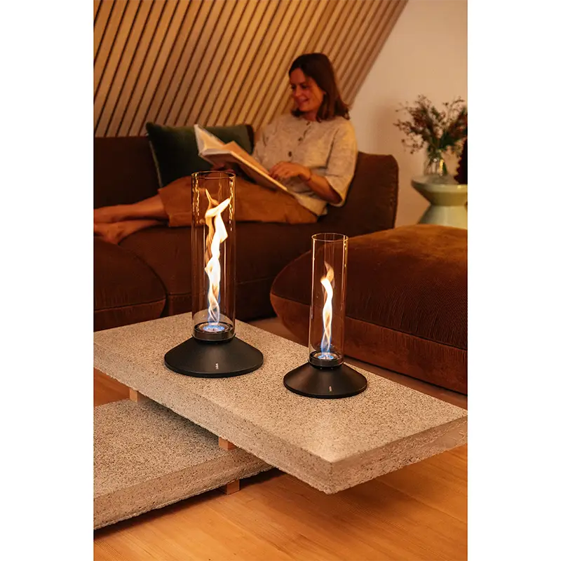 Tischkamin – Flammenwirbel, Puristisches Design, Rauchfrei - SPIN X | höfats