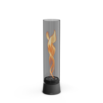 Tischkamin - Wirbel Flamme, Glas Zylinder, Stahl Gehäuse - Spin Air | höfats
