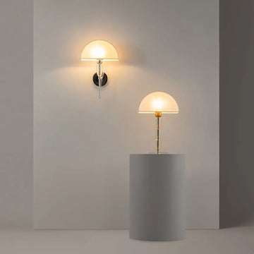 Wall light with chrome finish and white cotton shade – Prima | Maytoni
