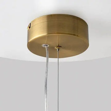 Pendant light with a gold-colored metal base and geometrically structured glass in a modern design – Collar | Maytoni