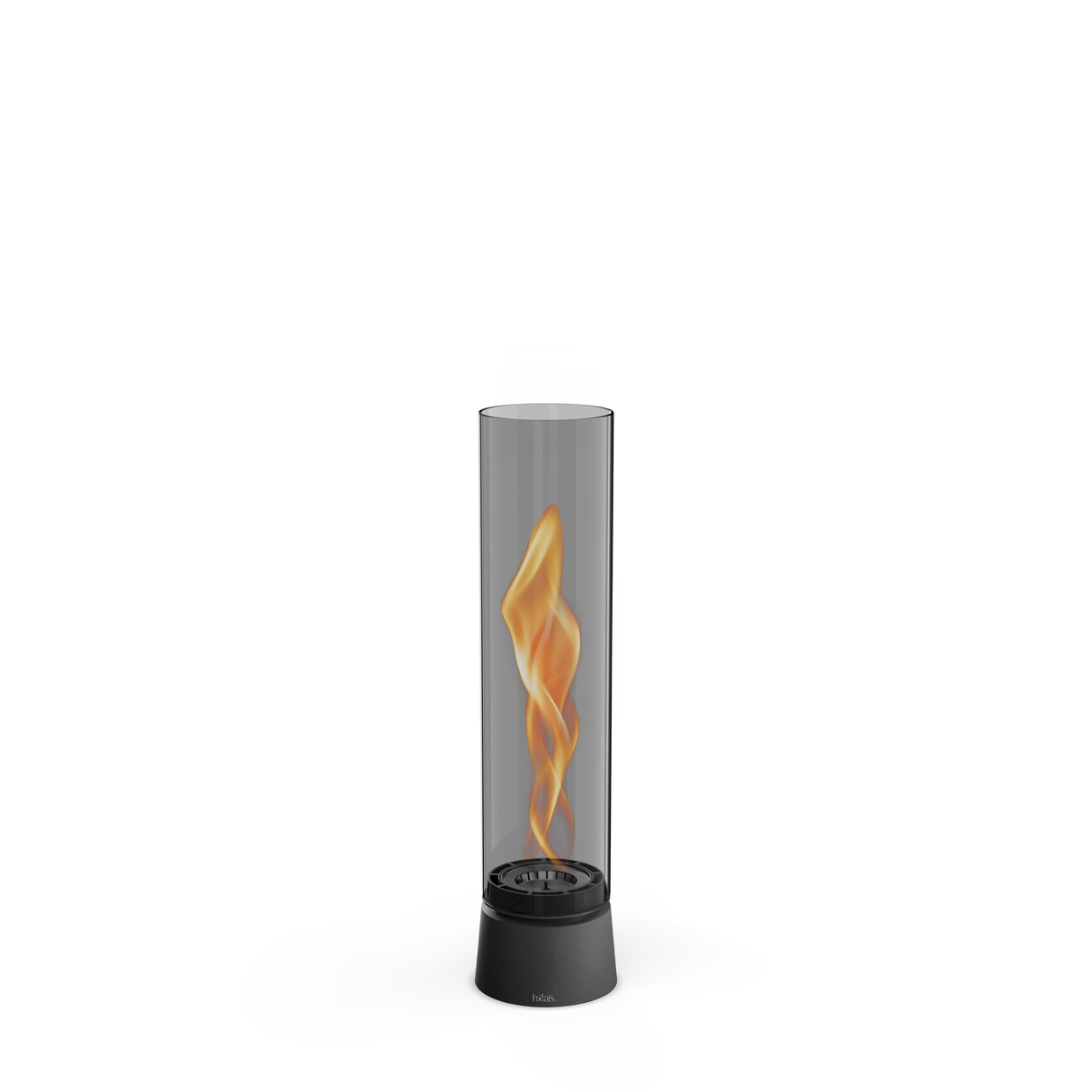 Tischkamin - Wirbel Flamme, Glas Zylinder, Stahl Gehäuse - Spin Air | höfats