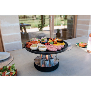Tischgrill – Edelstahl Gehäuse, Gusseisen Plancha, Bioethanol Betrieb - CIRCLE 35 | höfats