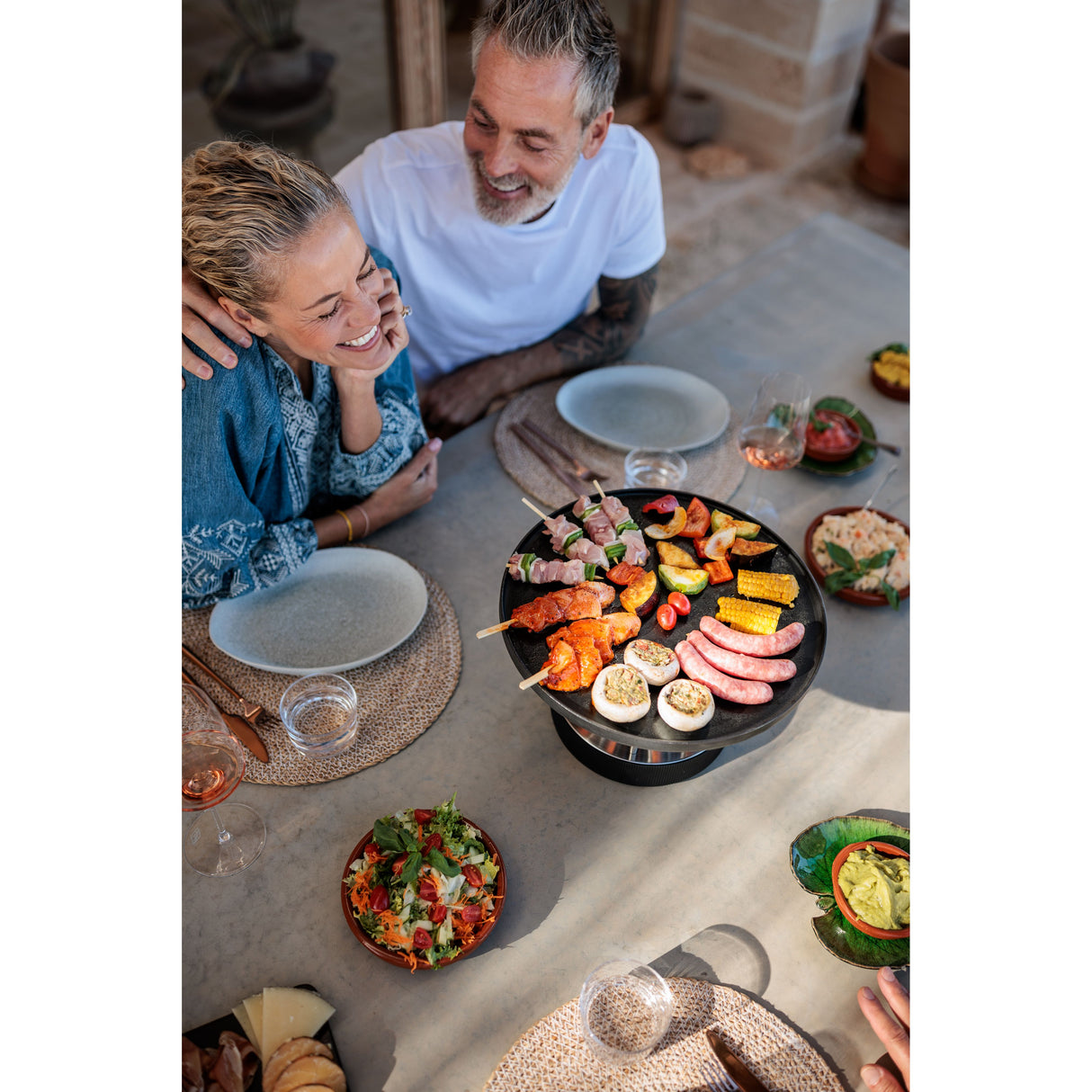 Tischgrill – Edelstahl Gehäuse, Gusseisen Plancha, Bioethanol Betrieb - CIRCLE 35 | höfats