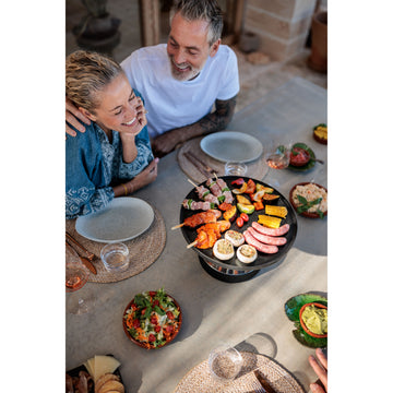 Tischgrill – Edelstahl Gehäuse, Gusseisen Plancha, Bioethanol Betrieb - CIRCLE 35 | höfats