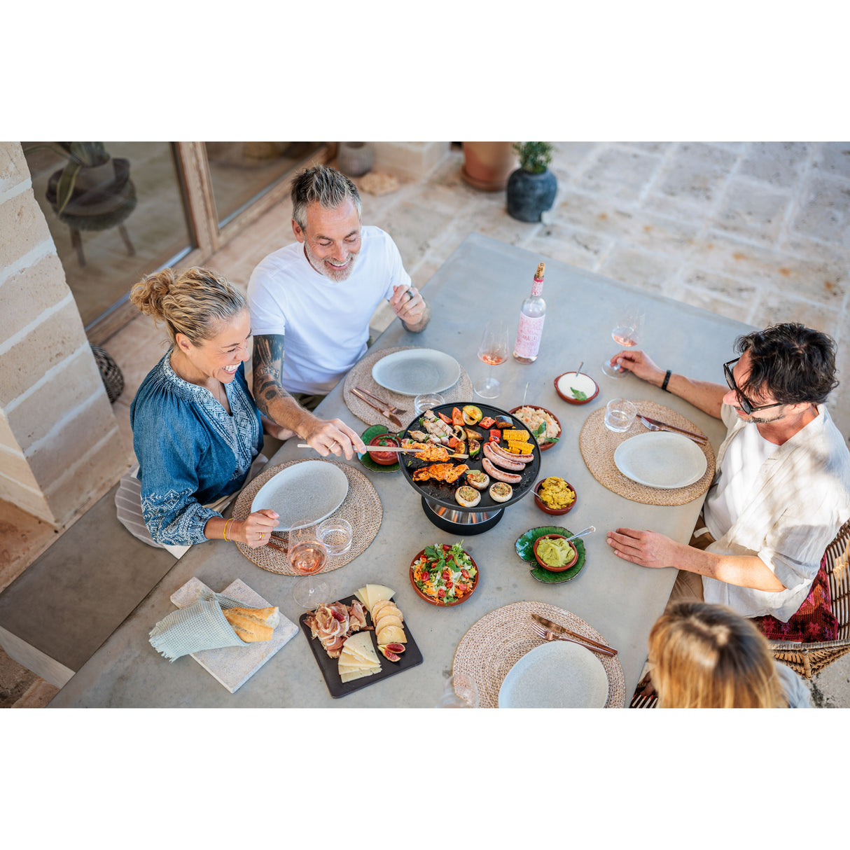 Tischgrill – Edelstahl Gehäuse, Gusseisen Plancha, Bioethanol Betrieb - CIRCLE 35 | höfats