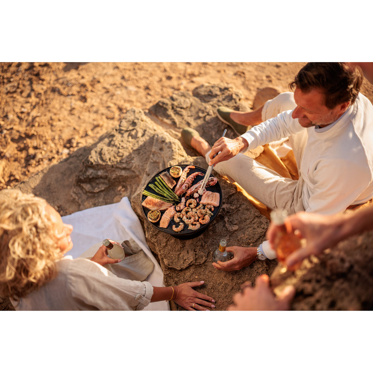 Tischgrill – Edelstahl Gehäuse, Gusseisen Plancha, Bioethanol Betrieb - CIRCLE 35 | höfats