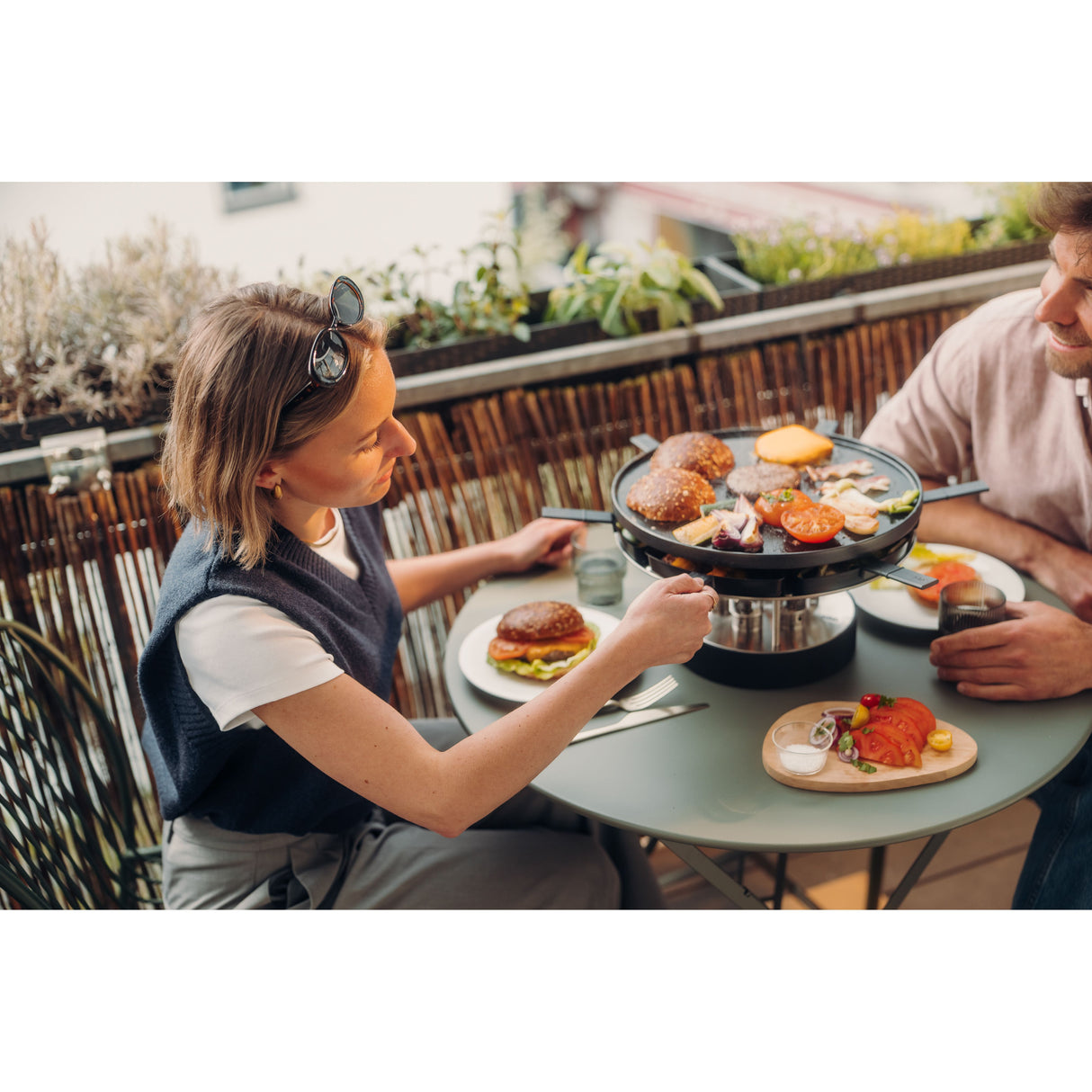 Tischgrill – Edelstahl Gehäuse, Gusseisen Plancha, Bioethanol Betrieb - CIRCLE 35 | höfats