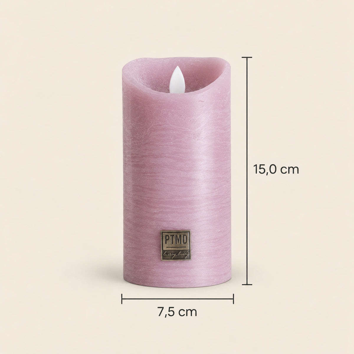 LED Candle M with Moving Flame and Timer Function - Battery Operated | PTMD