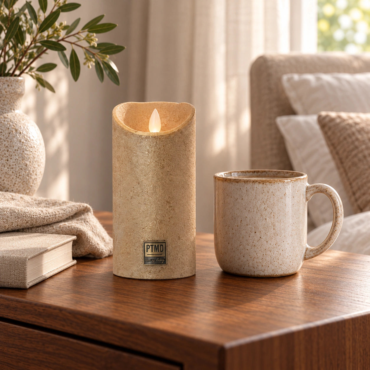 LED Candle M with Moving Flame and Timer Function - Battery Operated | PTMD