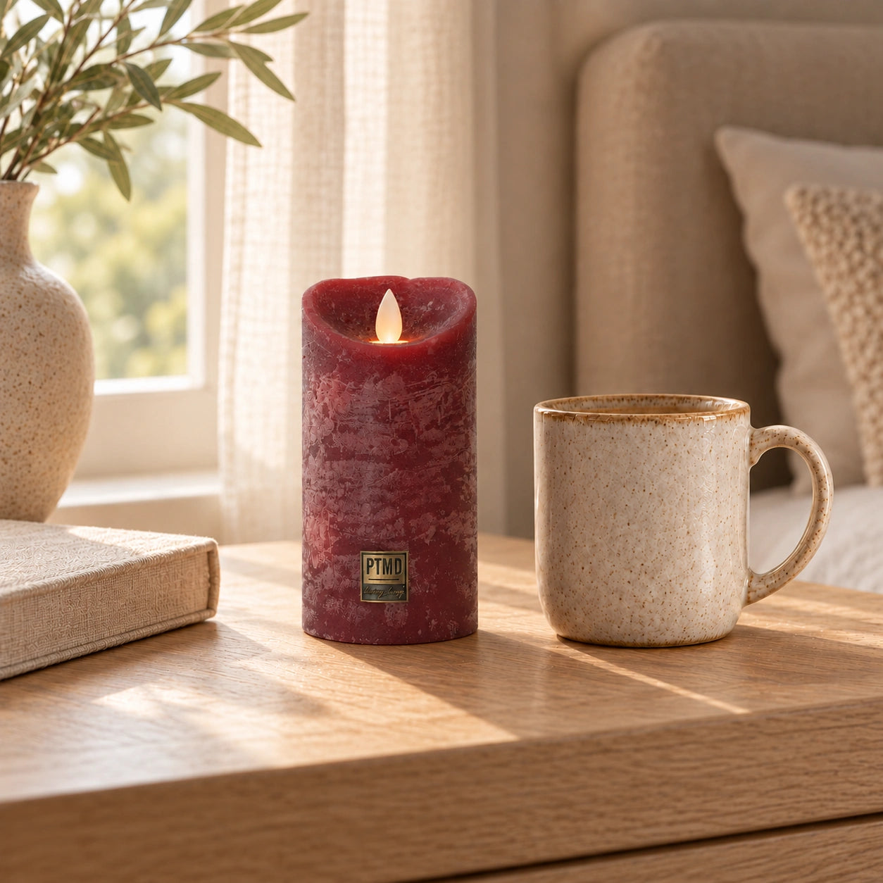 LED Candle M with Moving Flame and Timer Function - Battery Operated | PTMD