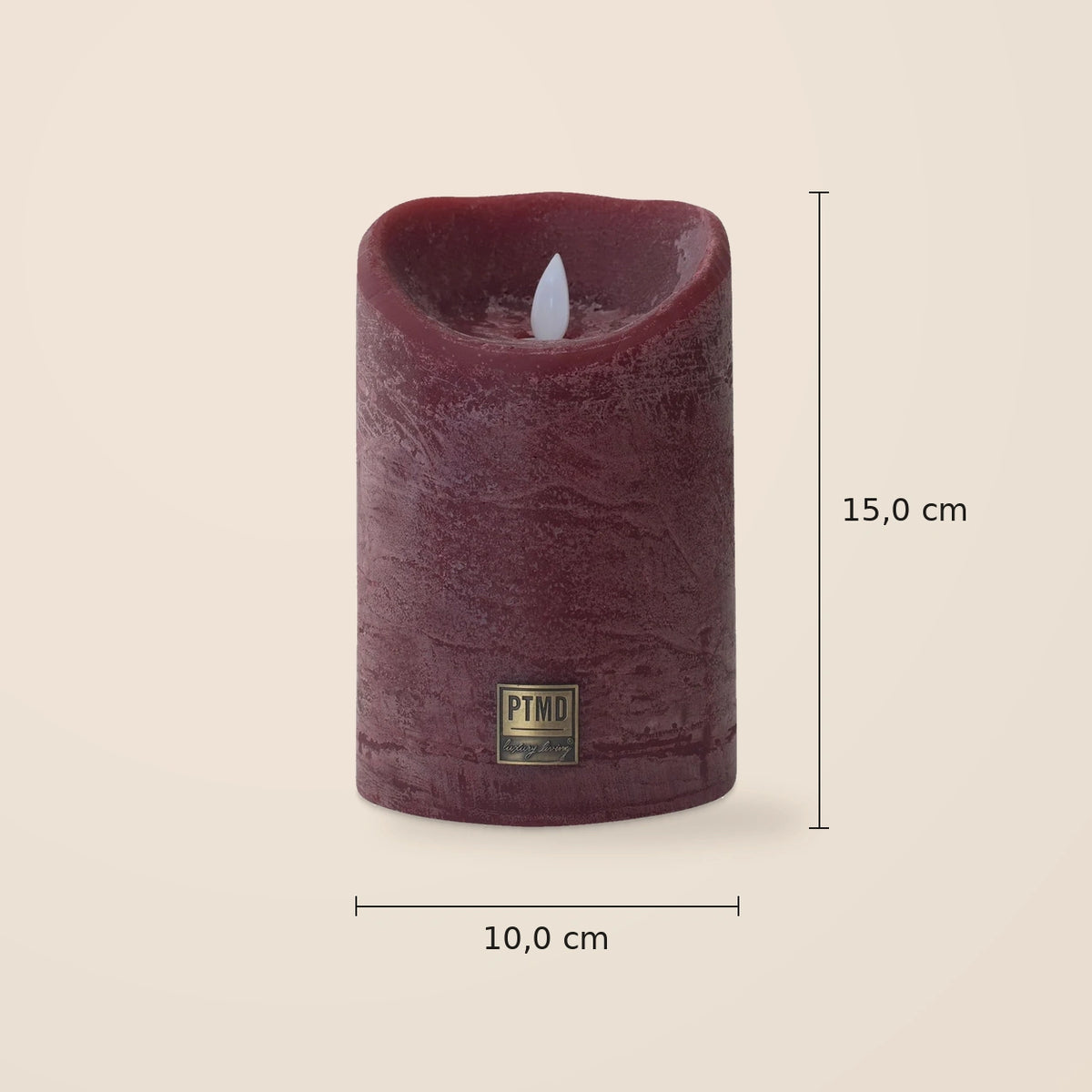 LED Candle L with moving flame and timer function - battery operated | PTMD