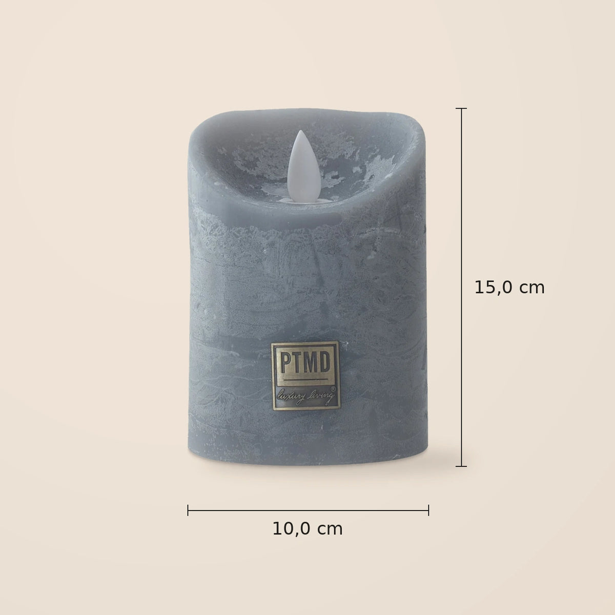 LED Candle L with moving flame and timer function - battery operated | PTMD