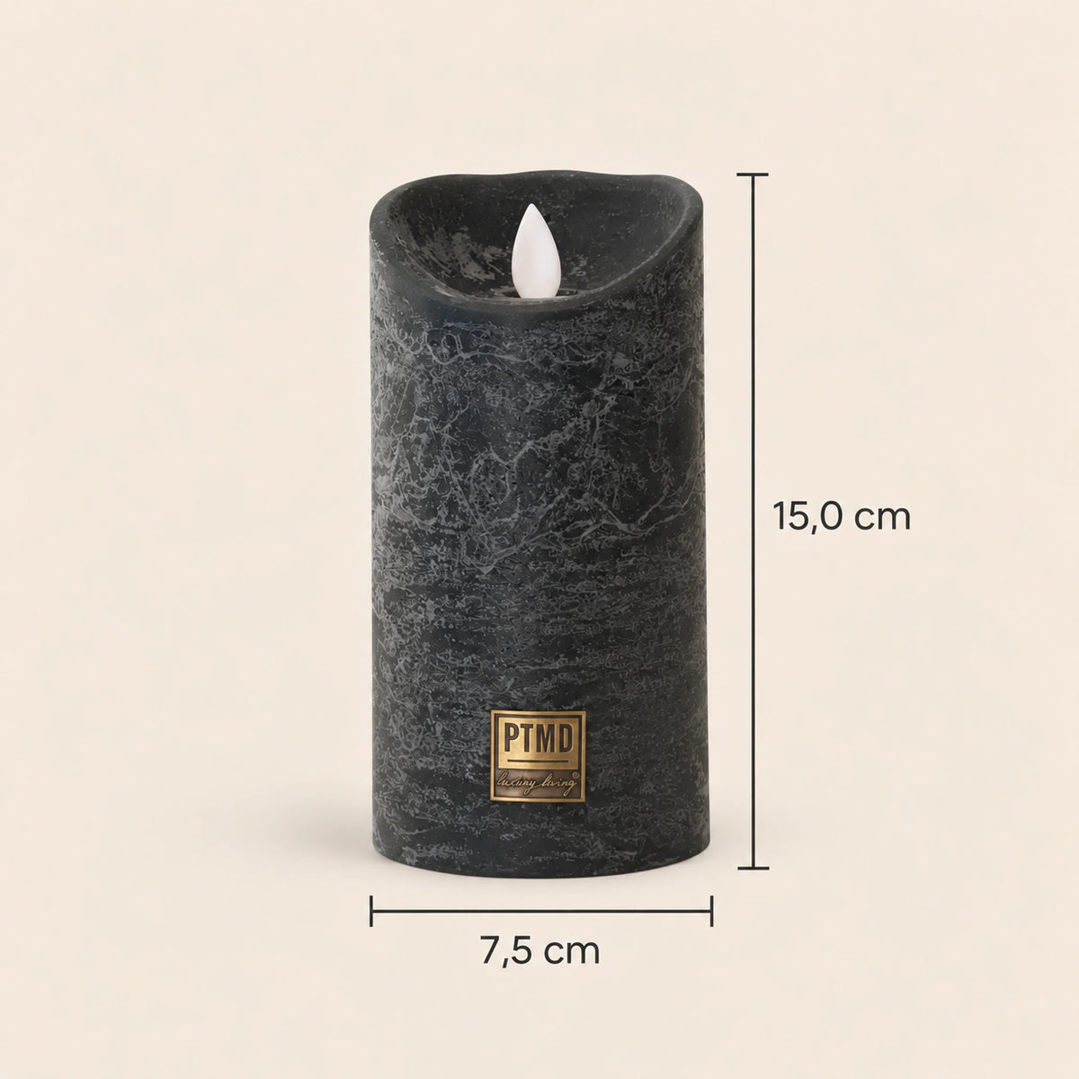 LED Candle M with Moving Flame and Timer Function - Battery Operated | PTMD