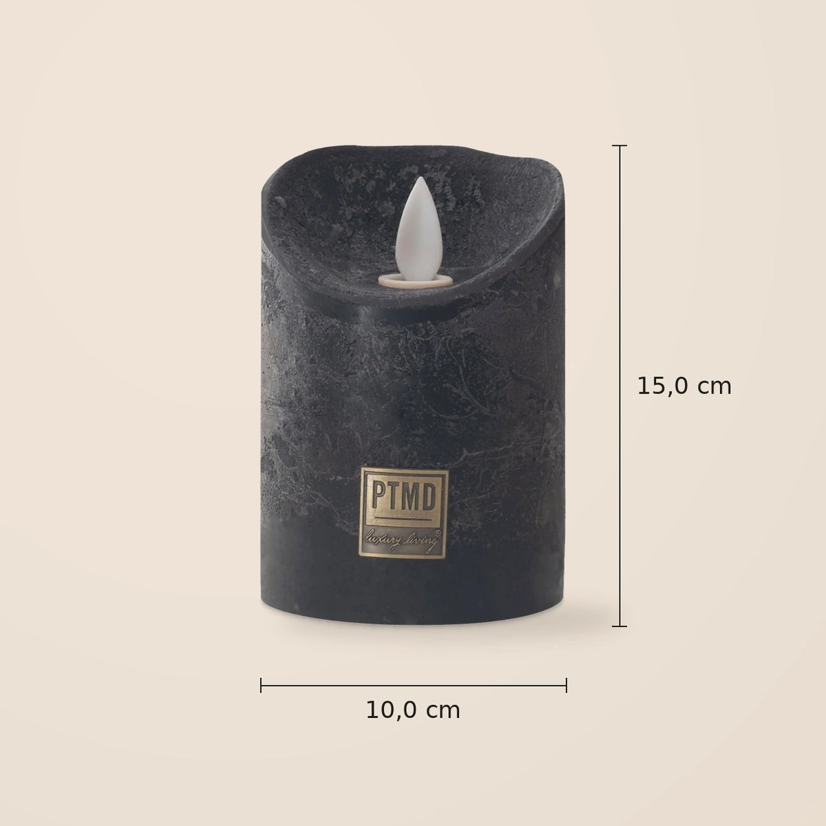 LED Candle L with moving flame and timer function - battery operated | PTMD