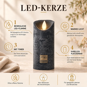 LED Candle with Moving Flame and Timer Function XS - Battery-Operated | PTMD
