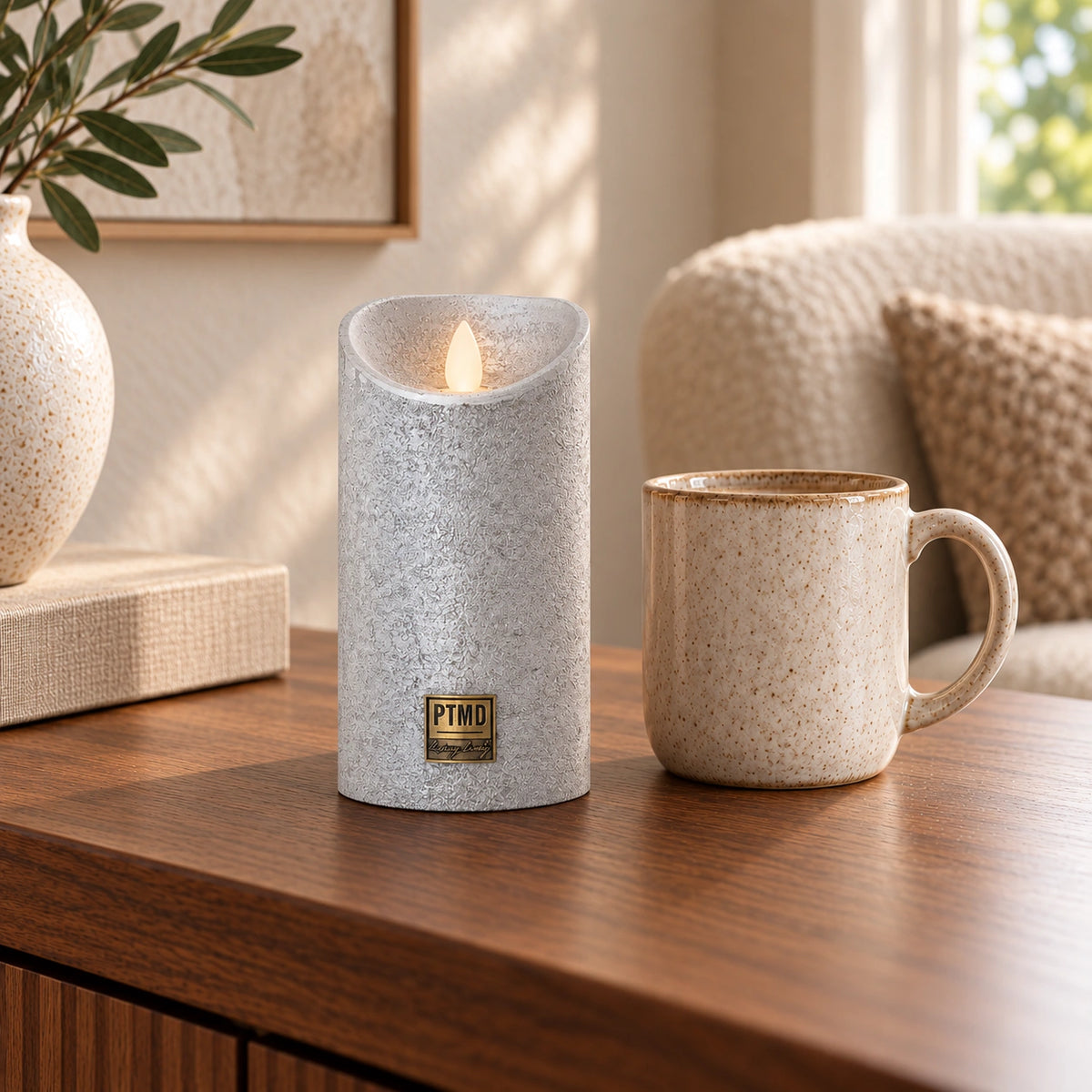 LED Candle M with Moving Flame and Timer Function - Battery Operated | PTMD