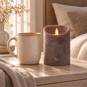 LED Candle L with moving flame and timer function - battery operated | PTMD