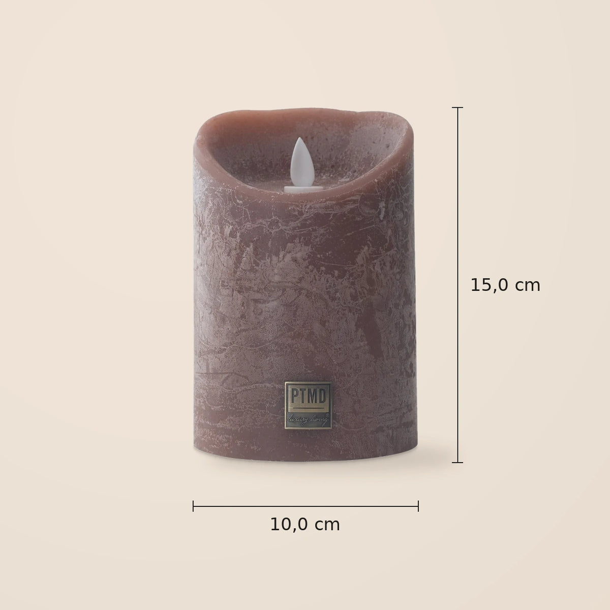 LED Candle L with moving flame and timer function - battery operated | PTMD