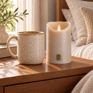 LED Candle L with moving flame and timer function - battery operated | PTMD