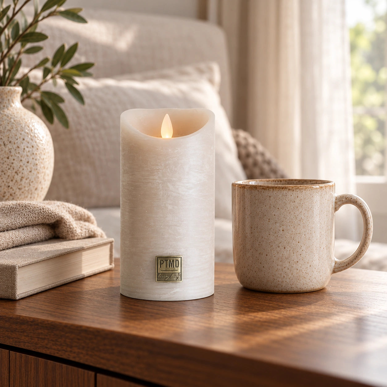 LED Candle M with Moving Flame and Timer Function - Battery Operated | PTMD