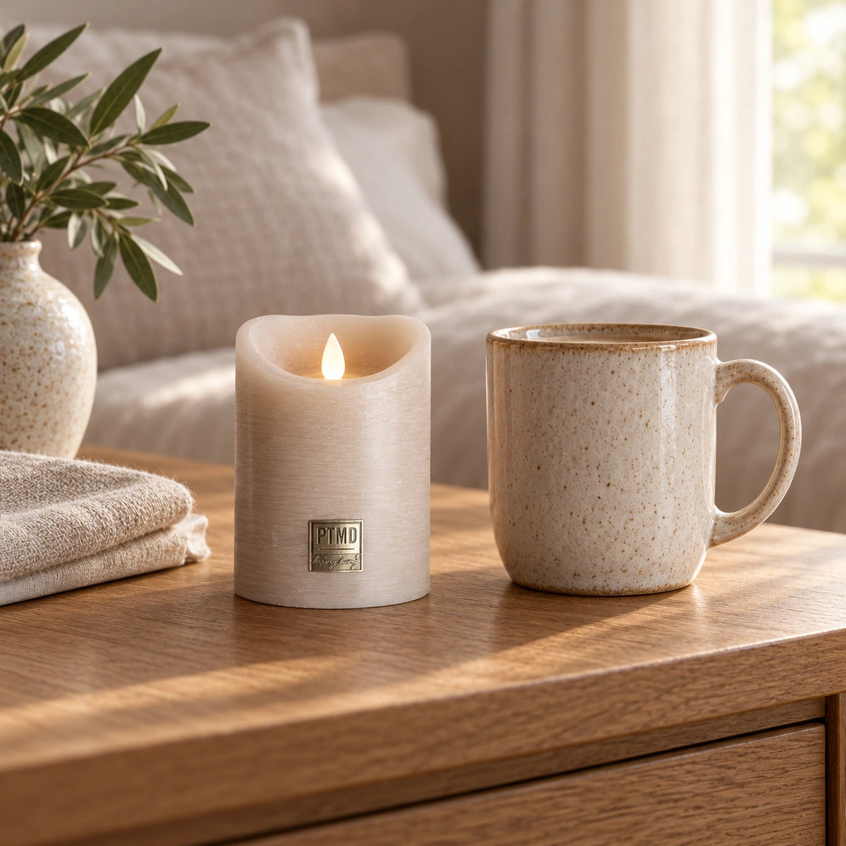 LED Candle S with Moving Flame and Timer Function - Battery-Operated | PTMD