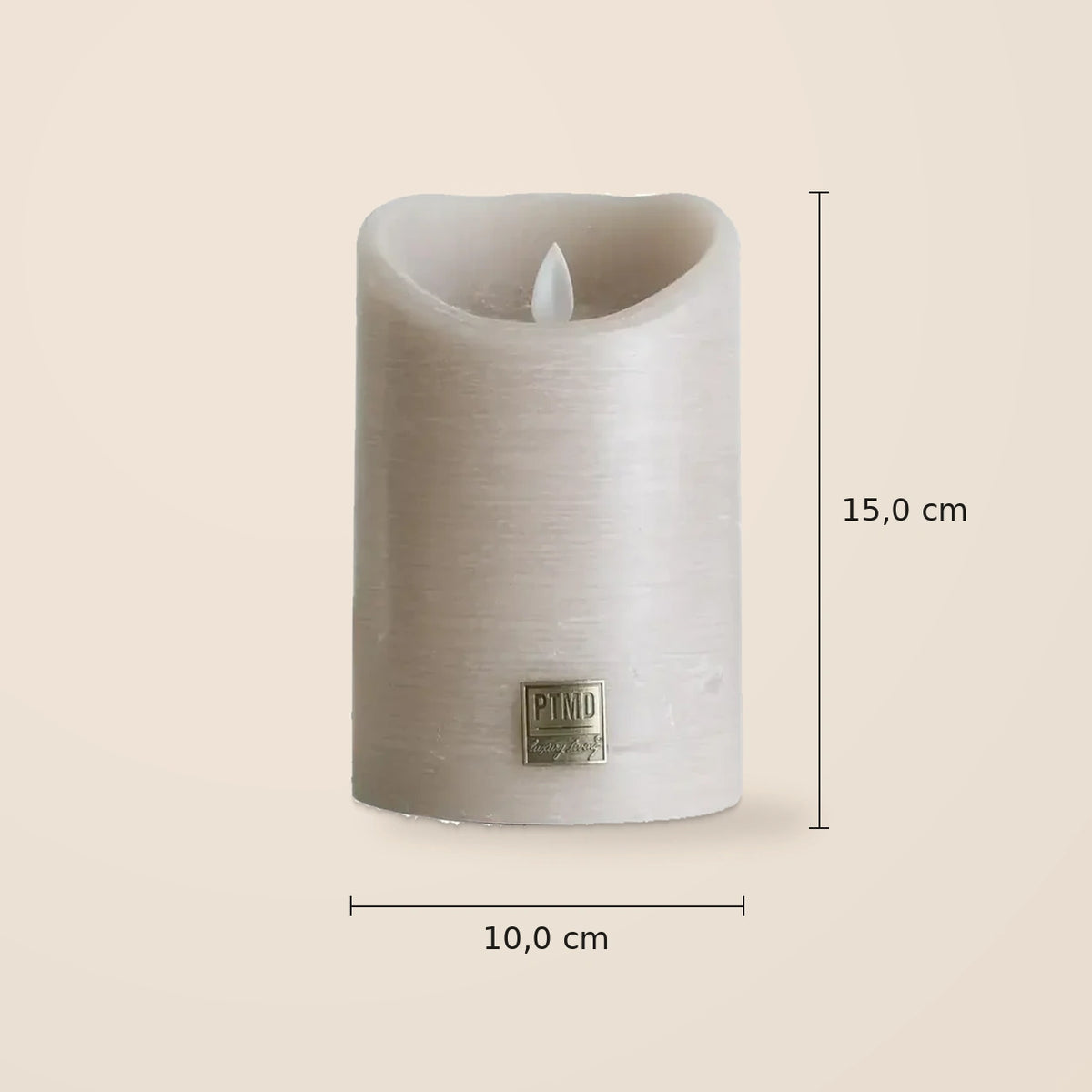 LED Candle L with moving flame and timer function - battery operated | PTMD