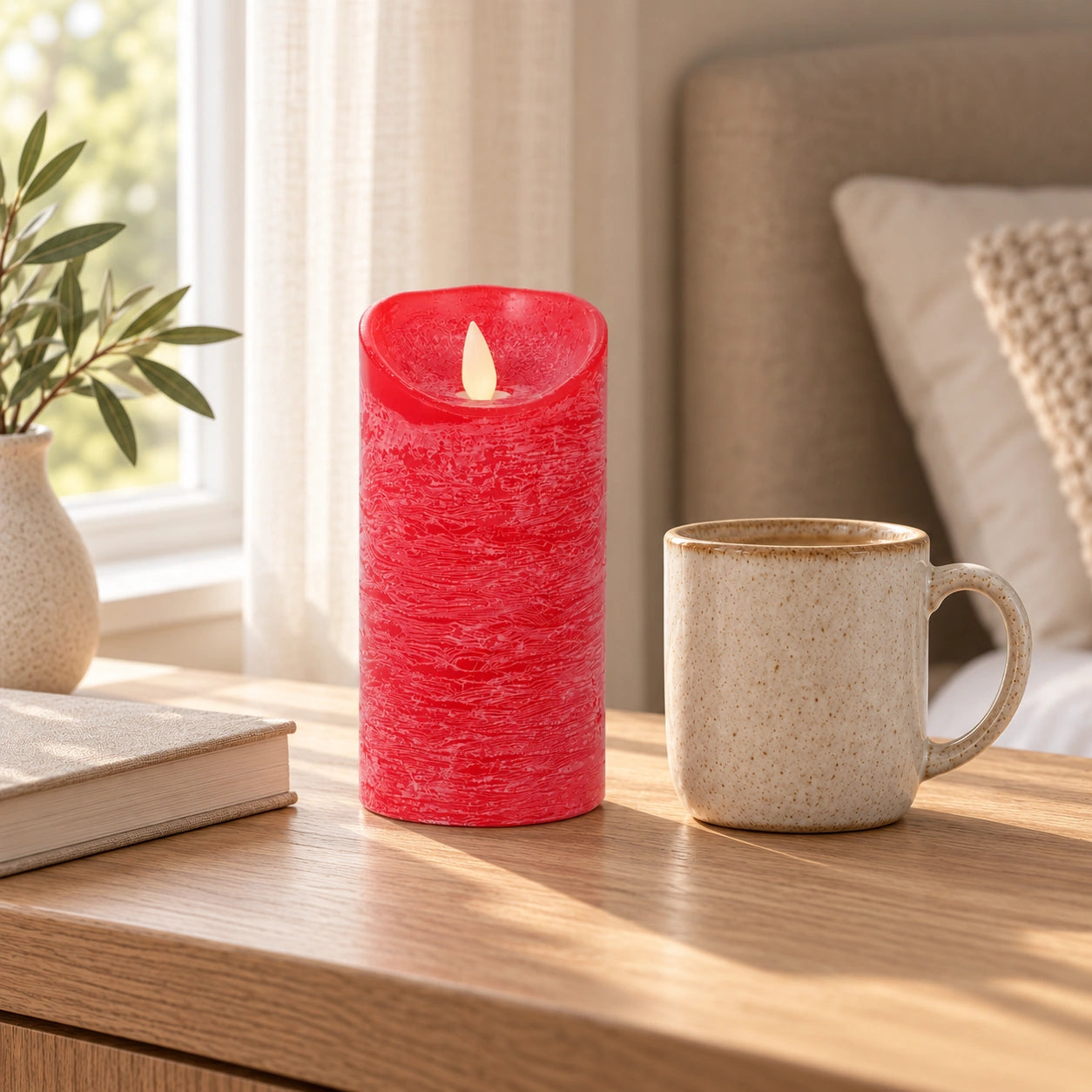 LED Candle M with Moving Flame and Timer Function - Battery Operated | PTMD