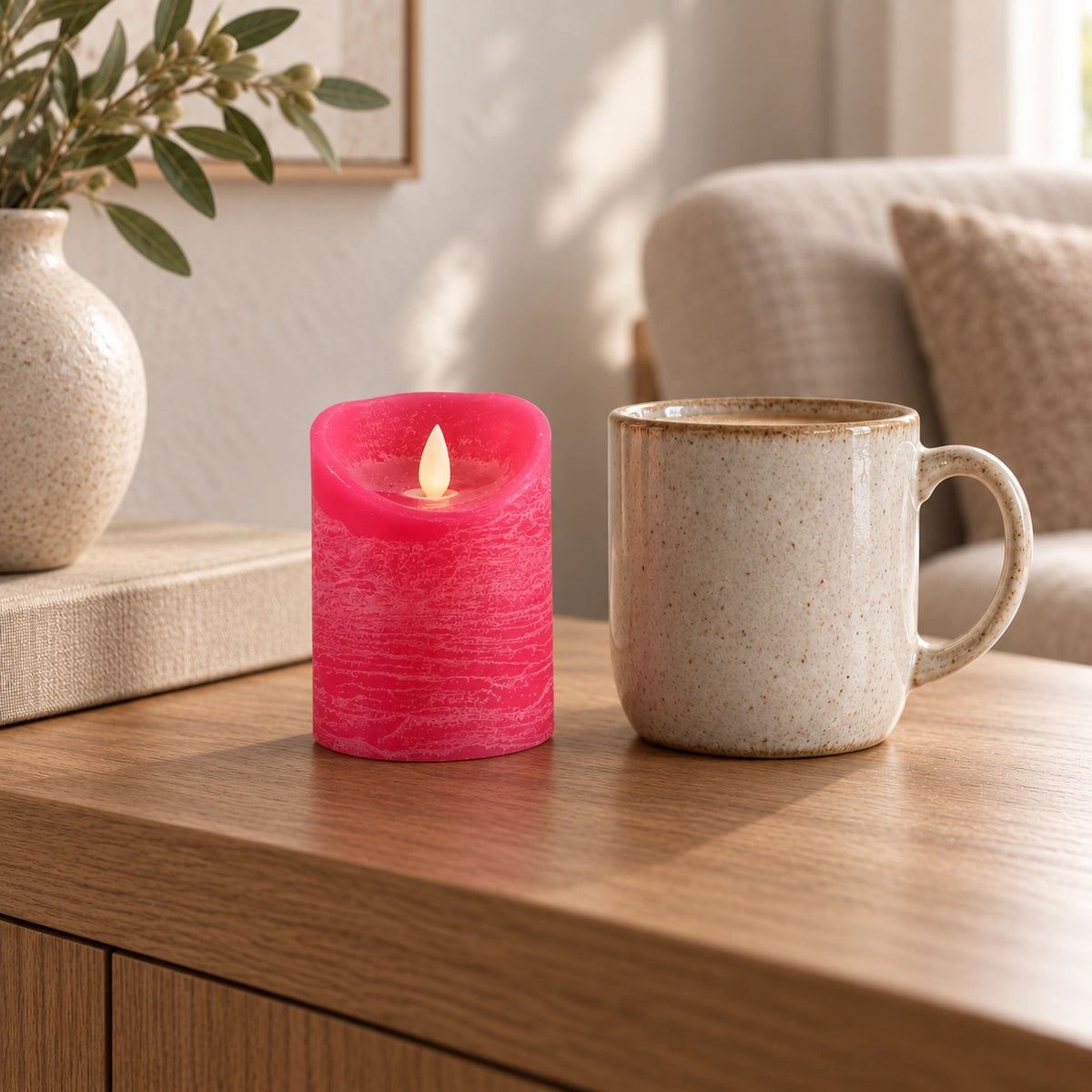 LED Candle S with Moving Flame and Timer Function - Battery-Operated | PTMD